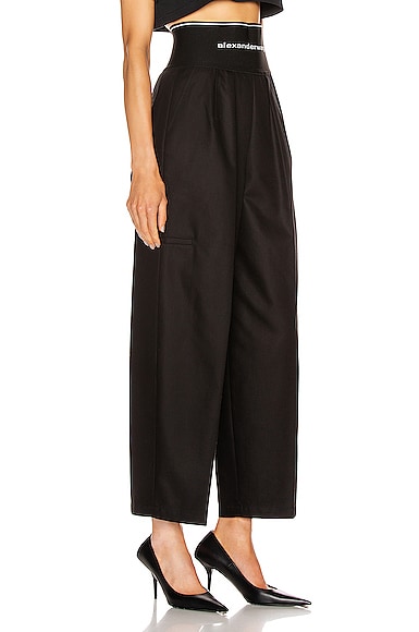 ALEXANDER WANG LOGO ELASTIC HIGH WAISTED TROUSER,AWAN-WP79