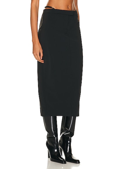 Shop Alexander Wang Fitted G String Long Skirt In Black