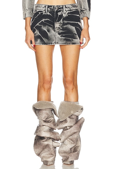 Alexander Wang Mini Skirt in Black Acid Crush
