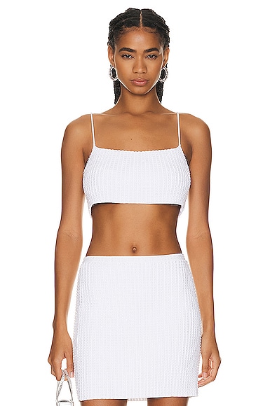 Alexander Wang Ribbed Bandeau Top in White