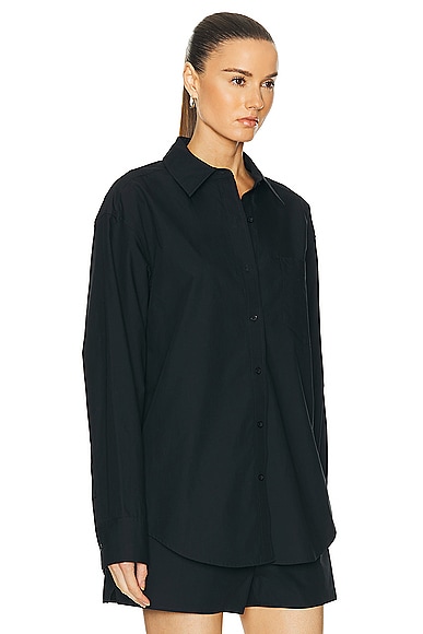 Shop Alexander Wang Boyfriend Button Up Top In Black