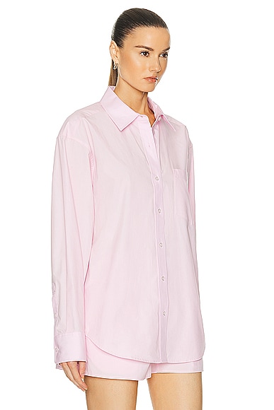 Shop Alexander Wang Boyfriend Button Up Top In Light Pink
