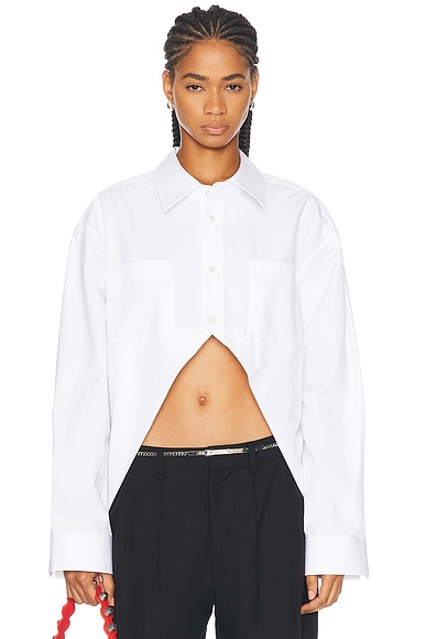 【5％OFF】 Button Hi-low Wang Alexander Up FWRD | White in Top トップス