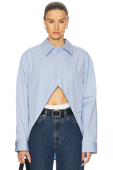 Alexander Wang Hi-low Button Up Top in Oxford