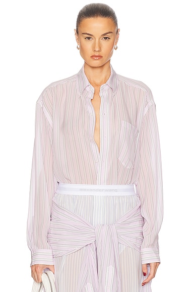 Oversized Boyfriend Shirt in Light Pink/mauve