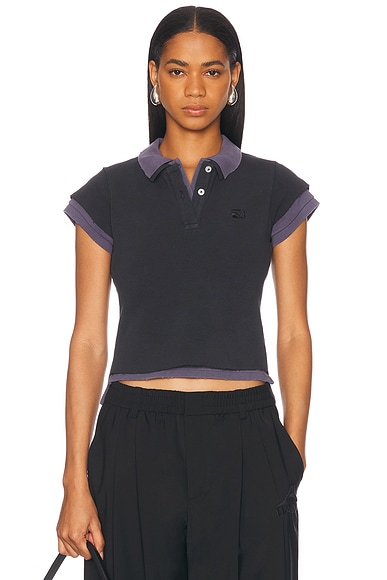 Layered Shrunken Polo Top