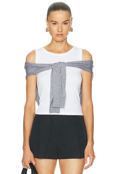 Pre-Styled Tank Top With Draped Cardigan