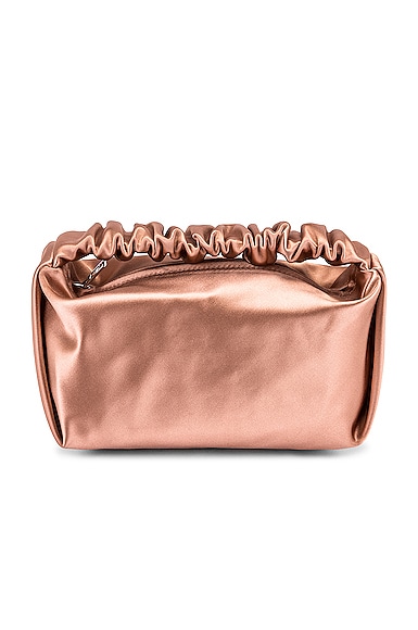 Alexander Wang Scrunchie Mini Satin Tote In Sandstone