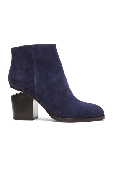 Gabi Suede Ankle Booties with Silver Hardware