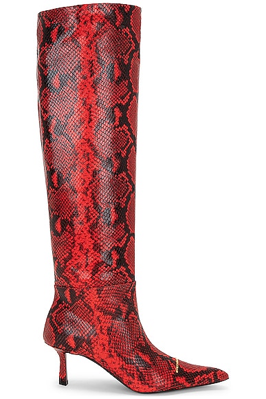Viola Slouch Boot in Red