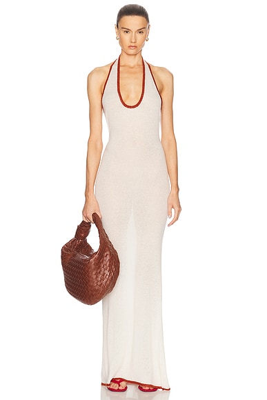 Aya Muse Umbra Dress in White & Paprika