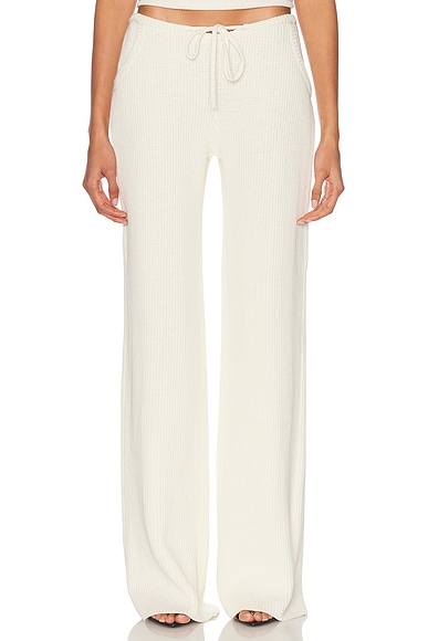 Aya Muse Knit Drawstring Pant in Cream