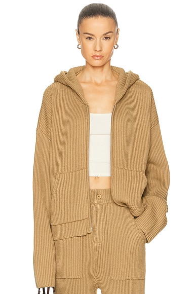 Knit Zip Up Hoodie