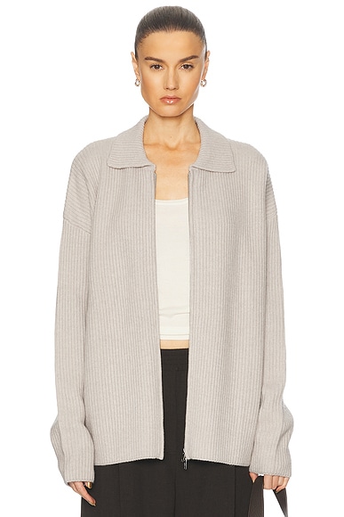 Cashmere Collared Zip Up