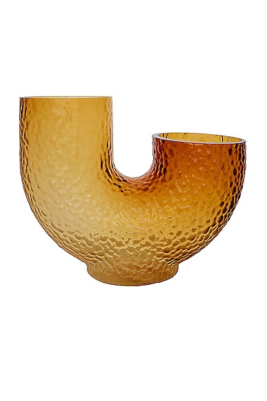 Shop Aytm Arura Medium Glass Vase In Amber