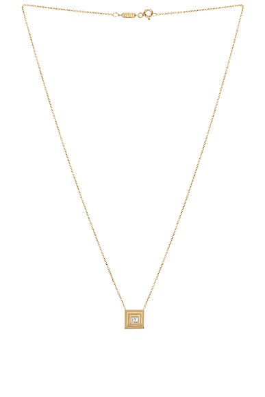 AZLEE Carre Diamond Staircase Necklace in 18k Yellow Gold & Diamond