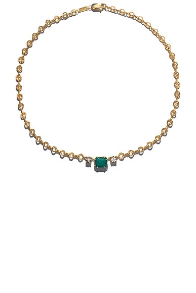 Moss Emerald & Diamond Necklace