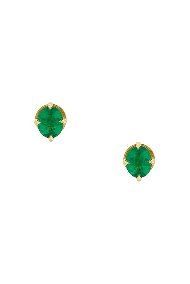 Oval Emerald Stud Earrings