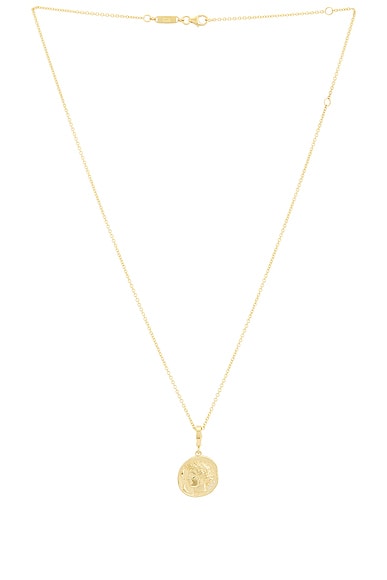 Goddess Small Diamond Coin Necklace