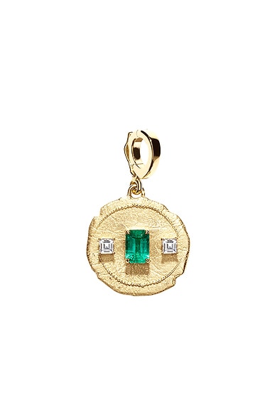 Trio Small Emerald Coin Charm