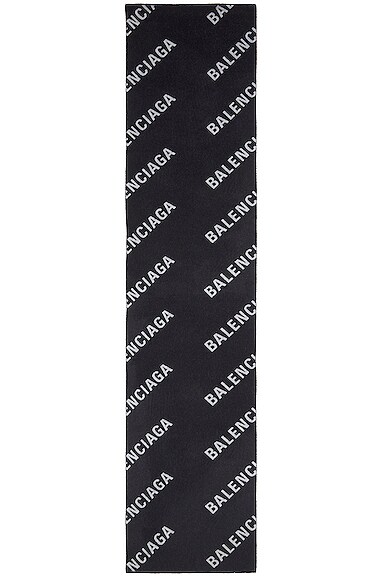 Balenciaga scarf hotsell black and white