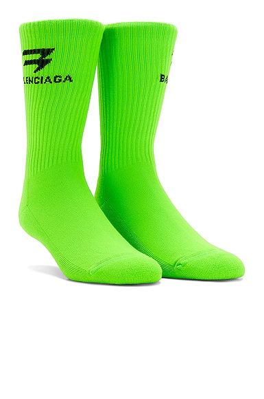 Balenciaga Sporty B Socks in Green