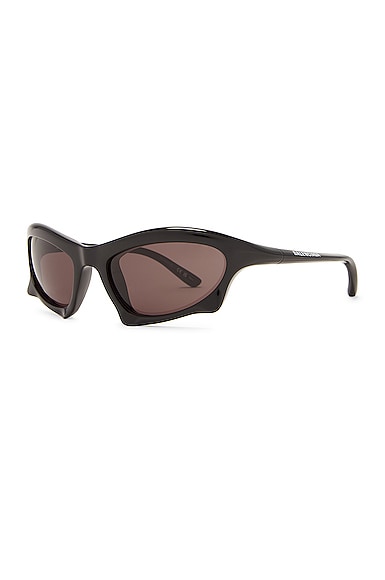 Shop Balenciaga Bat Sunglasses In Shiny Black