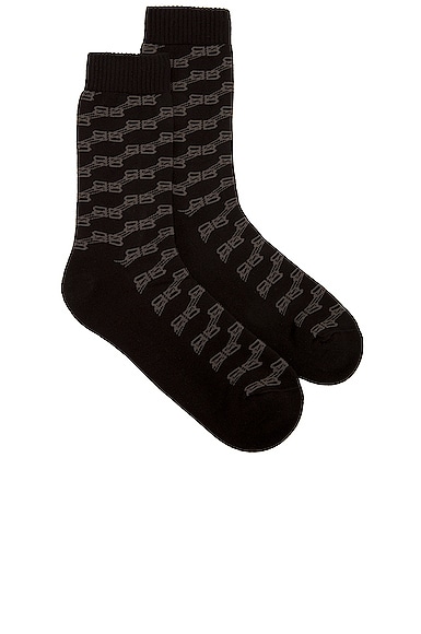 Balenciaga BB Monogram Sock in Black