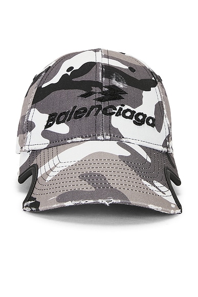 Balenciaga Camo Cap in Grey & Black