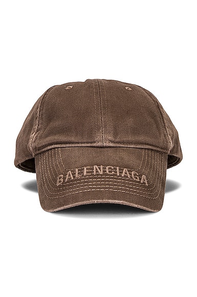 Balenciaga Logo Visor Hat in Taupe