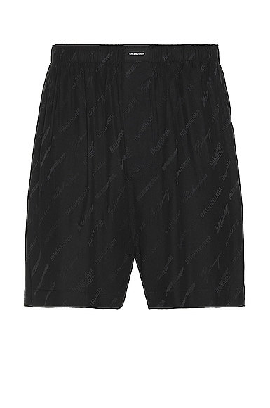 Balenciaga Pyjama Shorts In Black