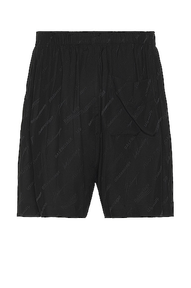 Shop Balenciaga Pyjama Shorts In Black