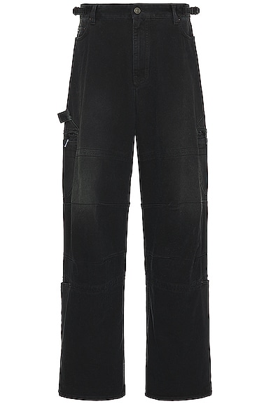 Balenciaga Cargo Denim Pants in Sunbleached Black | FWRD