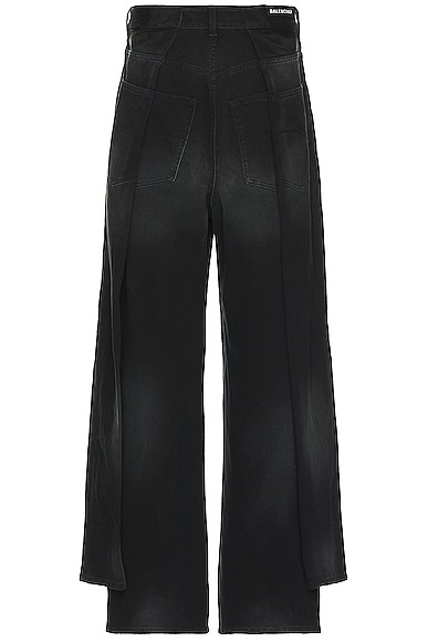 Shop Balenciaga Double Side Denim Jean In Sunbleached Black