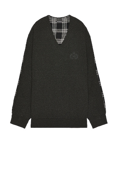 Balenciaga Hybrid V-Neck Shirt in Charcoal