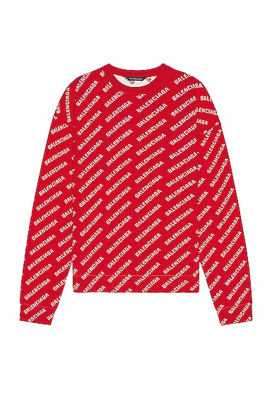 Balenciaga Mini Logo All Over Knit in Red