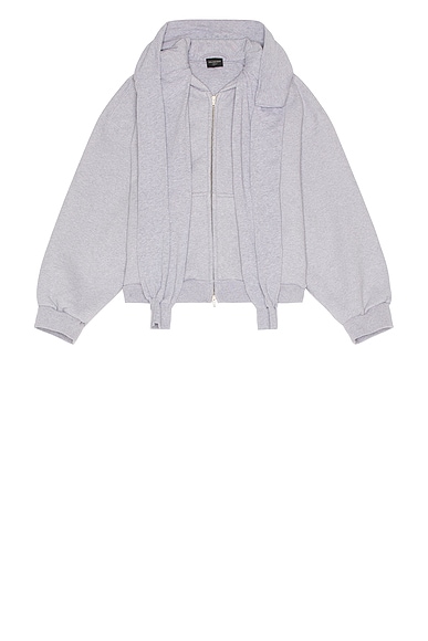 BALENCIAGA Incognito コットン ブレンド フーディー シンプル Balenciaga Incognito Hoodie in Heather Grey | FWRD