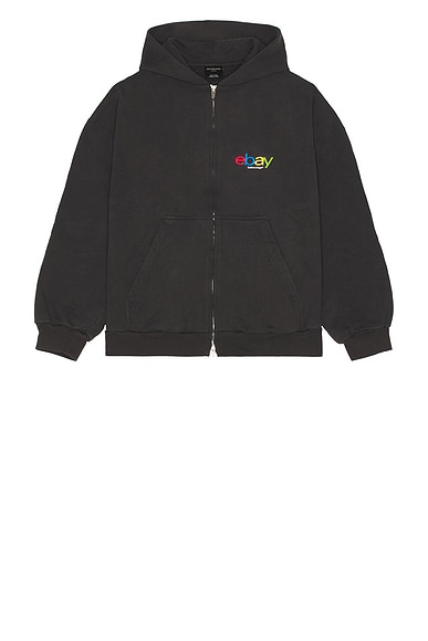 【BALENCIAGA】Large Fit Hood Washed Black Balenciaga Large Fit Hoodie - Washed Black | Garmentory