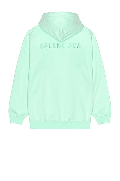 Balenciaga Embroidered Medium Fit Hoodie in Mint