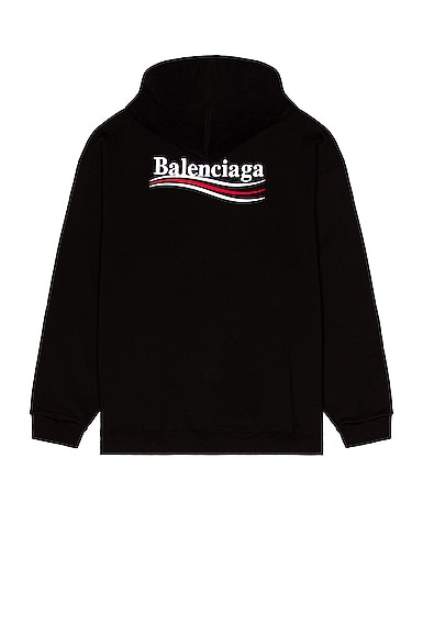 Balenciaga Campaign Medium Fit Hoodie in Black