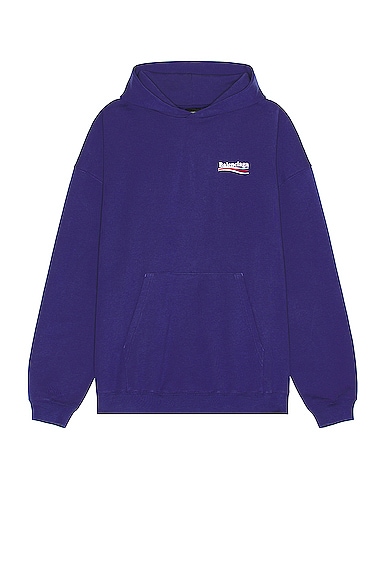 Balenciaga Campaign Large Fit Hoodie in Blue