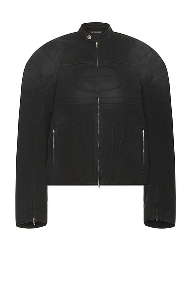Balenciaga Racer Jacket in Sunbleached Black | FWRD