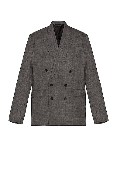 Click to view more detailed imagery on our partner's website Balenciaga Men's Double Breasted Houndstooth Jacket In Black & White