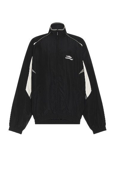 Balenciaga Nylon Track Jacket In Black | ModeSens