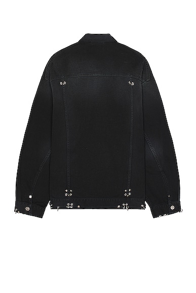 Shop Balenciaga Pierced Jacket In Sunbleached Black