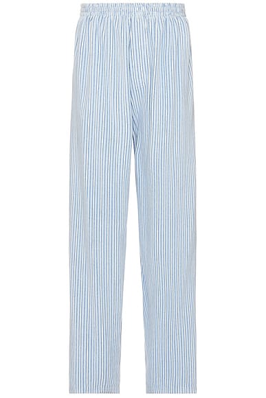Balenciaga Large Pyjama Pants in Blue & Navy | FWRD