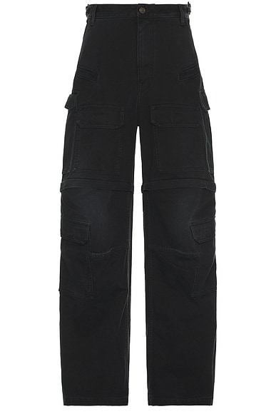 Balenciaga Cargo Pants in Sunbleached Black