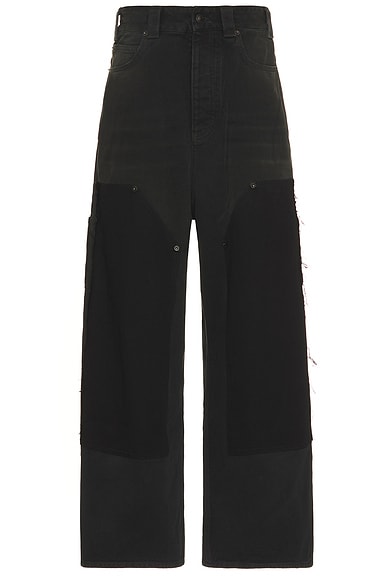 Balenciaga Ripped Off Baggy Pants in Black, Green, & Red