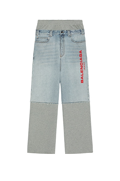 Balenciaga Patched Molleton Pants in Light Blue