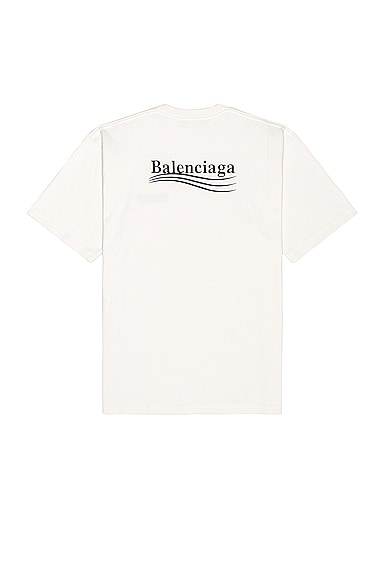 Balenciaga Large Fit Tee in Dirty White